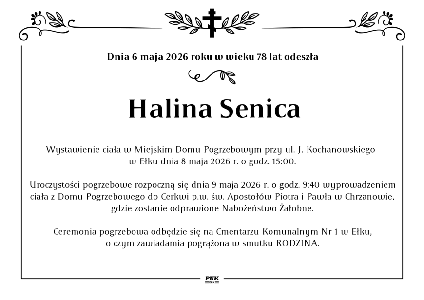 Halina Senica - nekrolog
